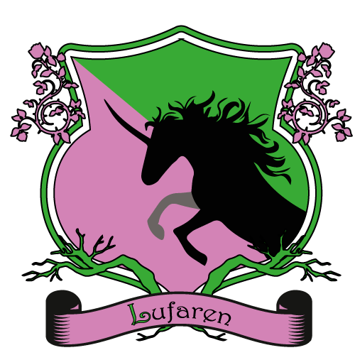 Blasón de la casa Lufaren con un unicornio